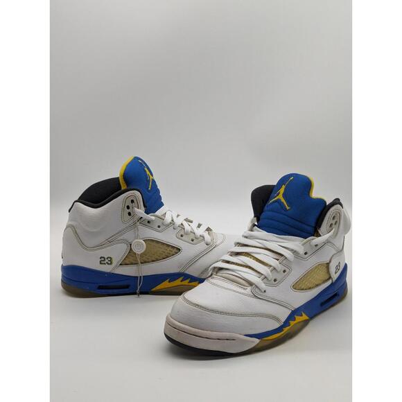 Air Jordan 5 Retro Laney (2013) 440888-189 Blue White Kids Size 7Y / Womens 8.5
